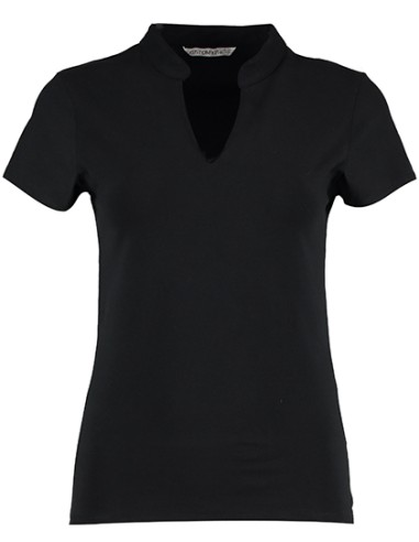 K-KK770-Women`s Regular Fit Mandarin Collar Top